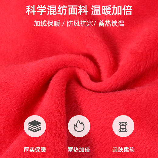 男孩卫衣加绒加厚2024年新款儿童冬季加厚冬款中大童男童红色上衣 商品图3
