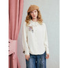 两三事溪光浮白2025冬季新款小清新压褶娃娃领印花刺绣衬衫女宽松 商品缩略图1