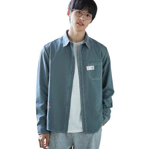 GXG男装2025春季时尚缉明线工艺户外休闲百搭翻领长袖衬衫K&C 商品图1