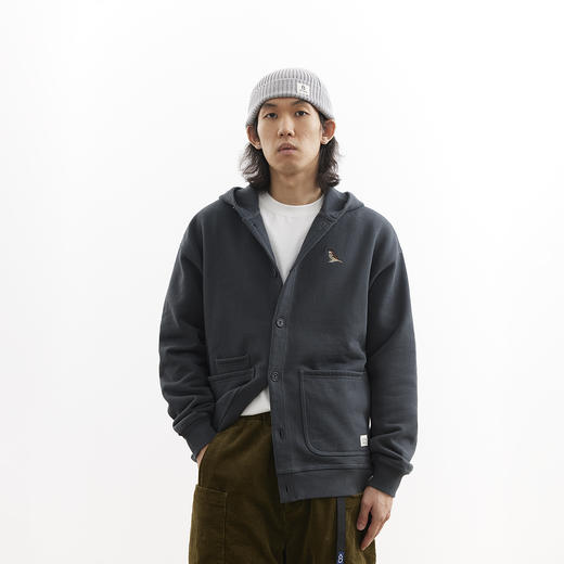 吃茶去chichaqu25重磅带帽开衫卫衣复古加厚帽衫秋冬休闲男女百搭 商品图10