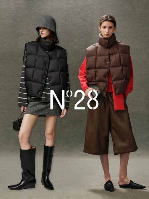 N°28 90白鸭绒立领羽绒马甲女秋冬短款高级感叠穿保暖背心外套 8955A1R906 商品图4