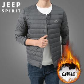 JEEP SPIRIT秋冬新款轻薄羽绒服男领马甲纽扣羽绒内胆背心坎8910