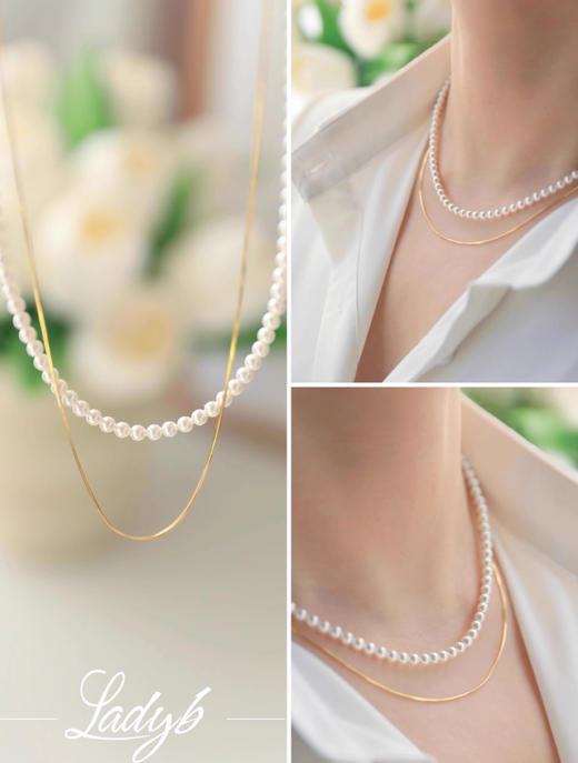 蛇骨链+珍珠项链6种戴法将优雅进行到底 商品图3
