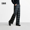 森马休闲裤女冬格子加绒长裤宽松2025新款盐系慵懒复古潮流阔腿裤 商品缩略图0