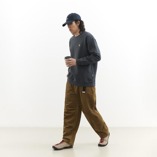 吃茶去chichaqu25秋冬重磅全棉圆领卫衣复古宽松加厚纯棉刺绣麻雀 商品图7