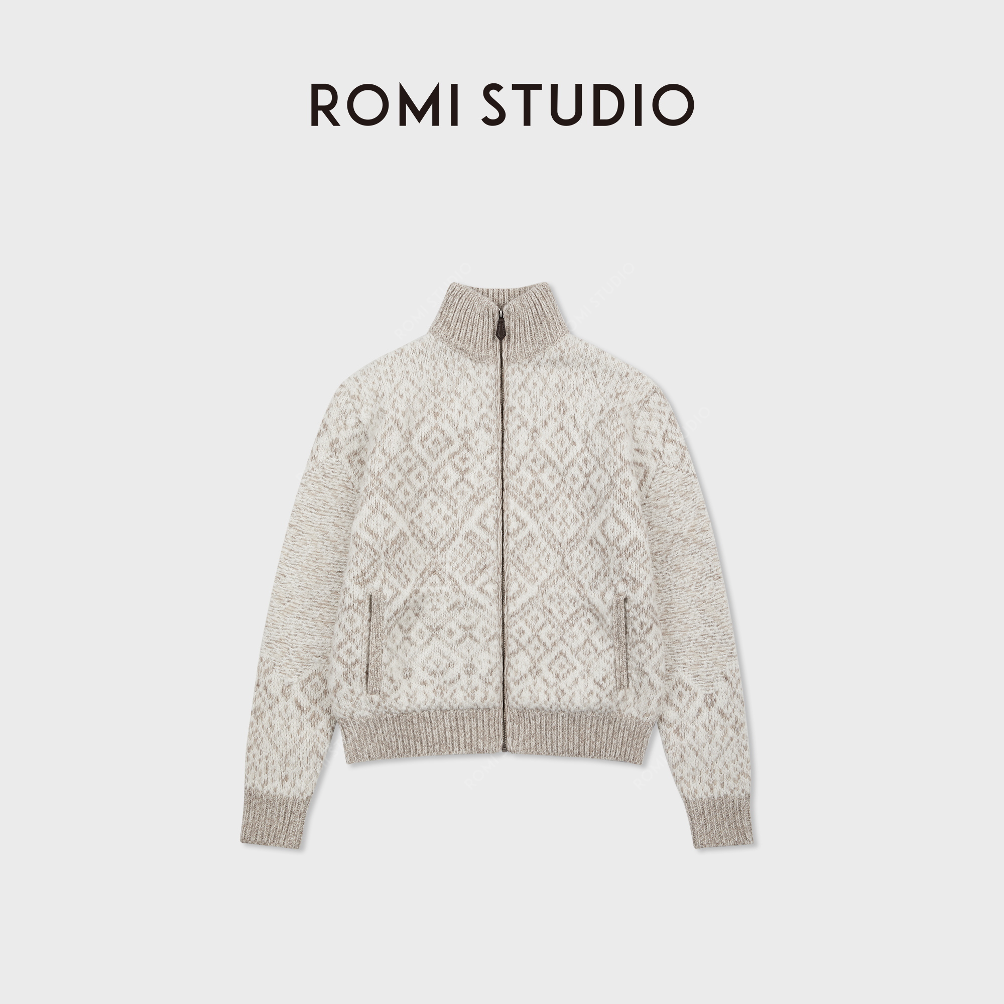 ROMISTUDIO“冬日松弛”羊毛圈圈纱费尔岛萎格针织外套 RWCAWU6907