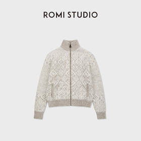 ROMISTUDIO“冬日松弛”羊毛圈圈纱费尔岛萎格针织外套 RWCAWU6907