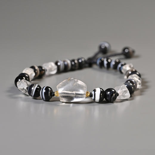 西亚高古白水晶+千年药师珠手串 商品图1