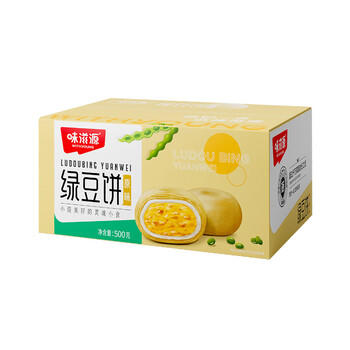 味滋源 绿豆饼500g原味绿豆味早餐代餐宿舍夜宵充饥传统糕点心 商品图4