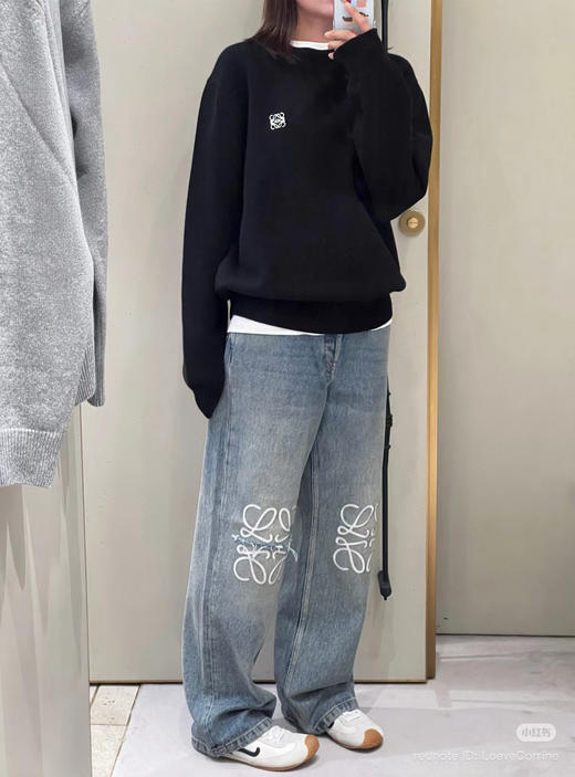 1128-7 独家圆正 lew 更软糯全羊毛 经典款徽标刺绣 情侣款 套头毛衣 商品图8