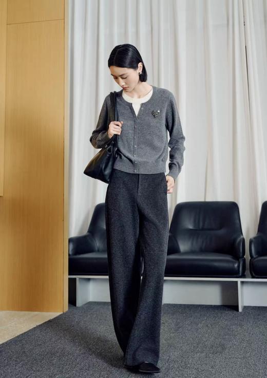 格雷系灰色MO家羊毛开衫毛衣优雅贵气 商品图11