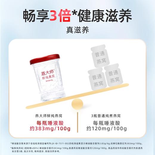 【每瓶2g投料量】燕大师燕大师鲜炖燕窝45g/瓶固形物80%周套餐直降！买 7 瓶送 1 瓶 到手 8 瓶 现炖现发新鲜直达 商品图3