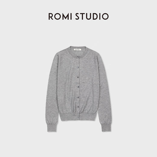 ROMISTUDIO“格雷高支”100%精纺美丽奴羊毛圆领开衫 RWCWSG7214 商品图1