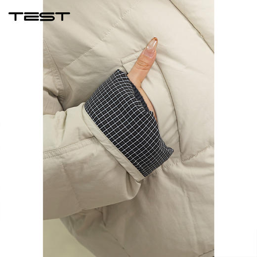 冬上新宽松通勤保暖休闲米白色短棉衣2254160 商品图3