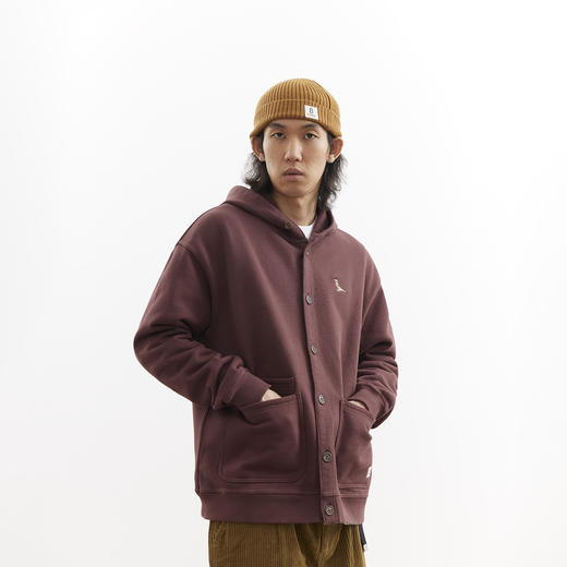 吃茶去chichaqu25重磅带帽开衫卫衣复古加厚帽衫秋冬休闲男女百搭 商品图1