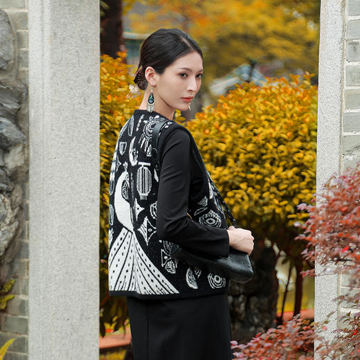 浅梦提花民族风毛织马甲 | 现货加急发 商品图2