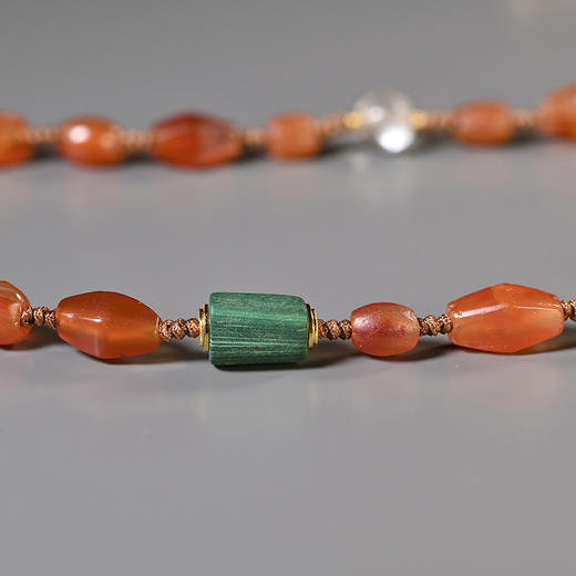 焦糖蚀花线珠+五彩多宝项链 商品图3