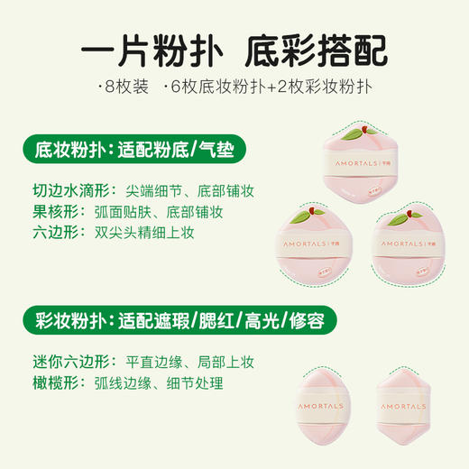 【棉花糖同款材质❗️打造服帖遮瑕底妆】尔木萄粉扑采摘气垫粉扑梨桃粉扑干湿两用不吃粉粉底液粉扑美妆。ja 商品图2