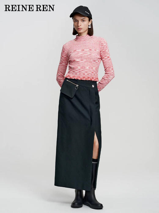 黑绿色口袋长裙 商品图1