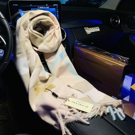 芭宝莉新款原单羊绒围巾 刺绣战马logo 商品图1