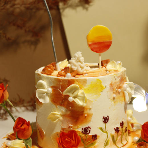 射手座灵感蛋糕【热烈的绽放】1.5磅 香草奶油芒果夹心口味 | 左羊 商品图4