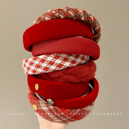 2026年新年女童新年红色发箍新款高颅顶压发发捆头箍不勒头发饰发卡★ 商品图4