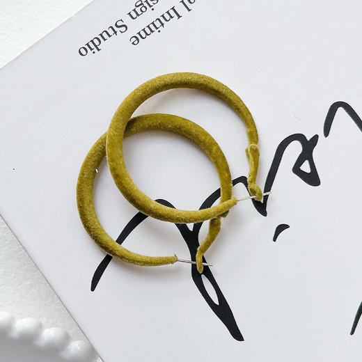 新款植绒大圆圈圈耳环法式温柔高级感秋冬丝绒耳饰品耳圈-纪念日百货门店同款168143620 商品图3