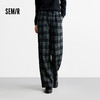 森马休闲裤女冬格子加绒长裤宽松2025新款盐系慵懒复古潮流阔腿裤 商品缩略图1