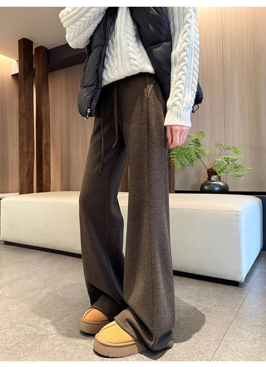 【YW】无忧购羚羊绒加绒高腰喇叭裤女秋冬季显瘦休闲抽绳运动裤Z818/Z819/Z820（截单后3-5天发货） 商品图11