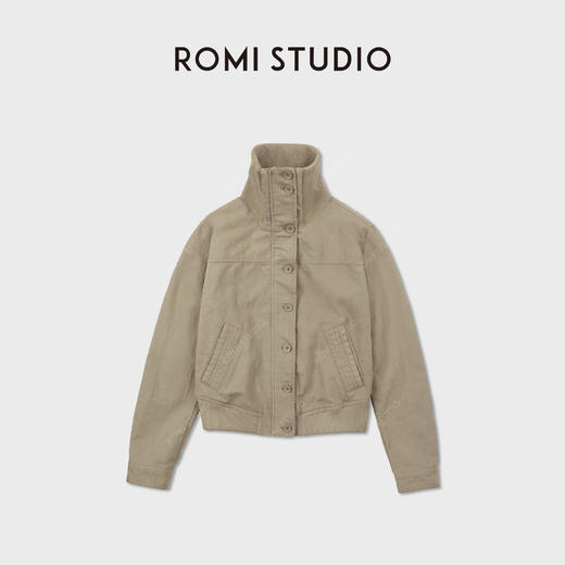 ROMI STUDIO"美式复古"珠帆布肌理感YKK拉链夹克外套 RWCAW87233 商品图0