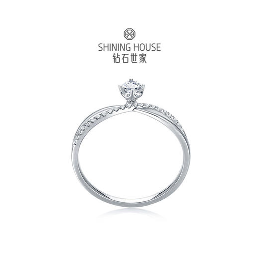【甄选钻饰】【专享】钻石世家 18K金钻石戒指 爱的嫁纱 钻石戒指 经典爪镶4爪钻石戒指 求婚表白送礼群镶戒指（主石10分，副钻7分） 商品图3
