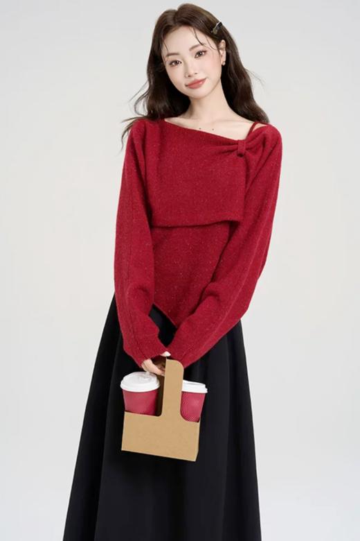 amadella 高级感不规则吊带罩衫上衣两件套 21822 商品图3