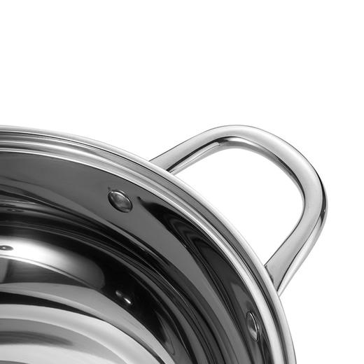 博堡 悦雅鸳鸯火锅 食用级304不锈钢 内直径30CM黄金容量 送不锈钢勺 净重3.5斤 商品图4