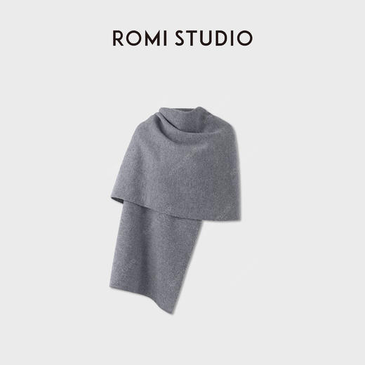 ROMI STUDIO“缩绒羊毛”绒面云感软糯一体裁剪围脖围巾 RWCWP67129 商品图0