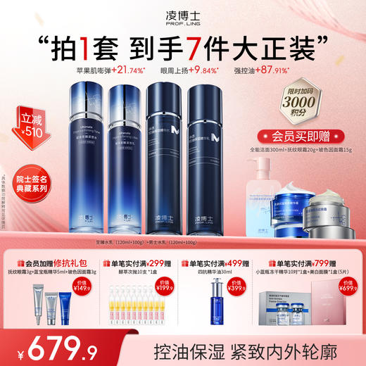 【年终回馈】凌博士抗皱抗垮至臻水乳+男士水乳套装送礼首选 商品图0