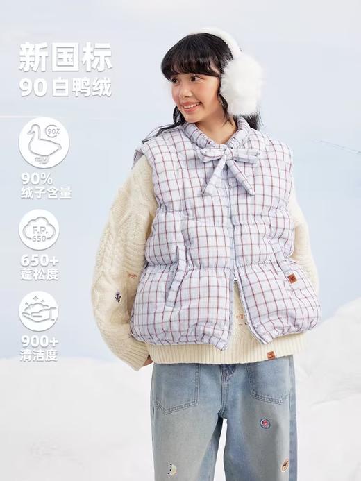 早乙女惠子saotome/STMMJ14009/泡芙格纹羽绒马甲 商品图1