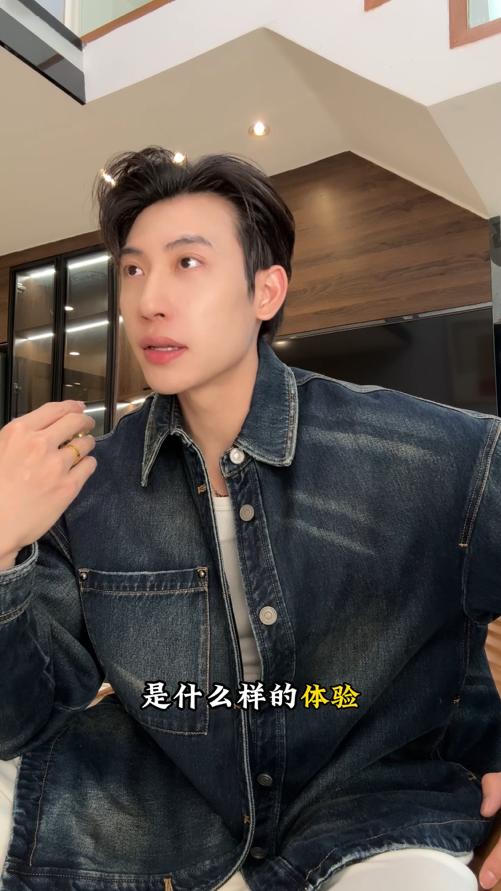 85099SDSA男士秋冬新款痞帅男装简约做旧牛仔衬衫羽绒服外套百搭时尚 商品图0