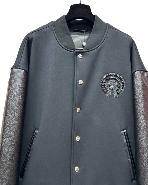 中性款钉珠拼接棒球服外套he009 商品图2