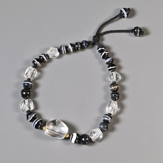 西亚高古白水晶+千年药师珠手串 商品图0