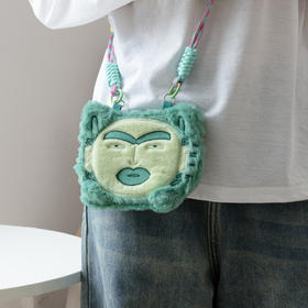 鼎你有钱毛绒零钱包 文创创意趣味毛绒挎包挂件收纳包