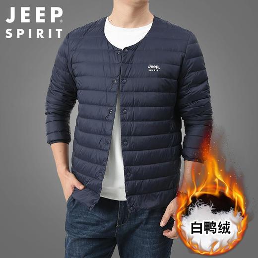 JEEP SPIRIT秋冬新款轻薄羽绒服男领马甲纽扣羽绒内胆背心坎8910 商品图4