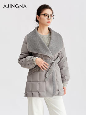 【商场同款】阿菁娜冬季新款宽领羽绒服减龄不臃肿A30D216016