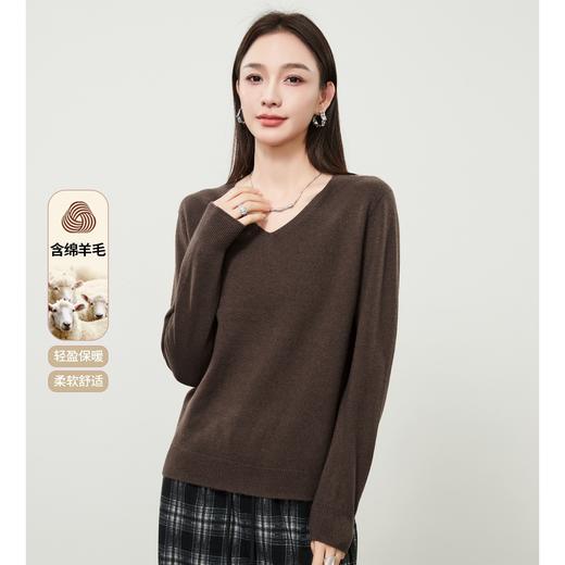 【无缝一体-V领羊毛衫】逸阳秋冬亲肤保暖简约打底针织衫7959V 商品图7