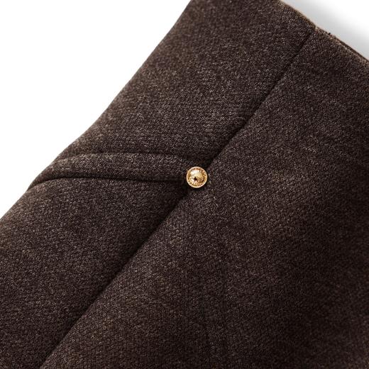 「高货wl」全新升级【铂金会员220/天猫289/差价69】(03327)洛诗琳2025秋冬气质通勤复合加绒平纹高腰毛呢开衩半身裙 商品图4