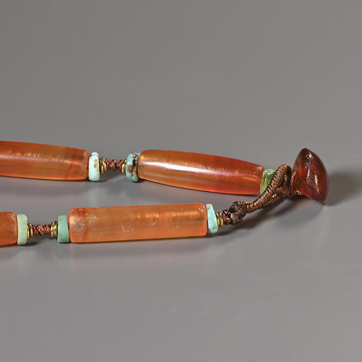 战国五色沁绞丝环+春秋绿松石+西亚高古红玛瑙项链 商品图9