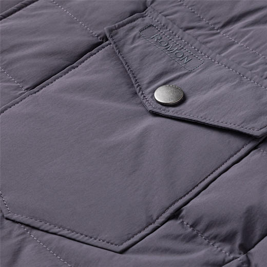 罗蒙冬季90白鸭绒羽绒服翻领扣子款设计胸前带口袋时尚休闲厚实保暖羽绒外套 商品图9