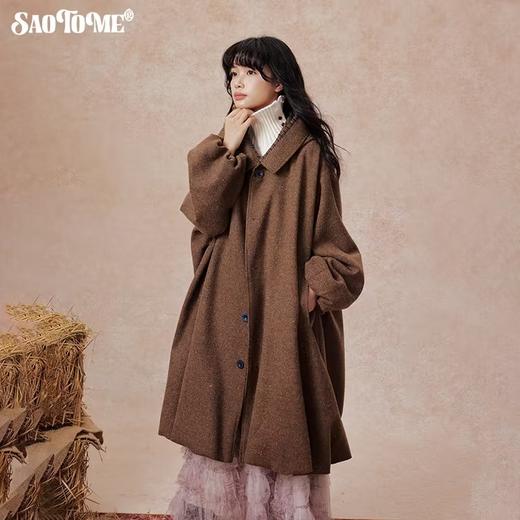 早乙女惠子saotome/STMWT13256/连帽宽松大衣（含羊毛夹羽绒） 商品图2