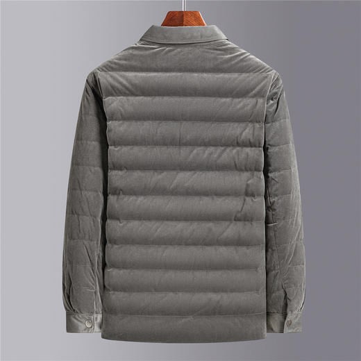 罗蒙白鸭绒羽绒服翻领灯芯绒面料保暖舒适暖和休闲通勤日常棉服外套 商品图6