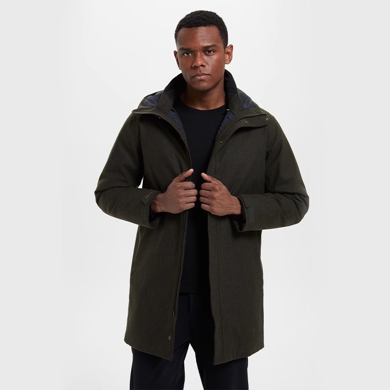 X-BIONIC 男款商务羽绒大衣 含羊毛中长款外套羽绒服 20741A