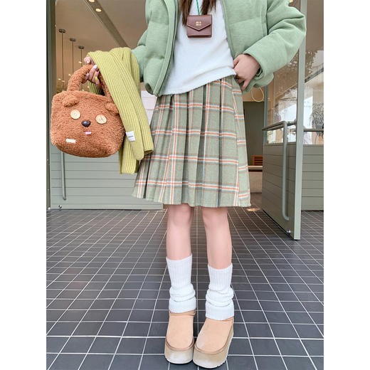 <曾小咸推荐>现货秒杀 ！微信超特价！韩系绿格纹百褶半身裙 日常139.99 立减60 秒杀79.99！！棉服外套 秒杀169.99！！ 商品图0